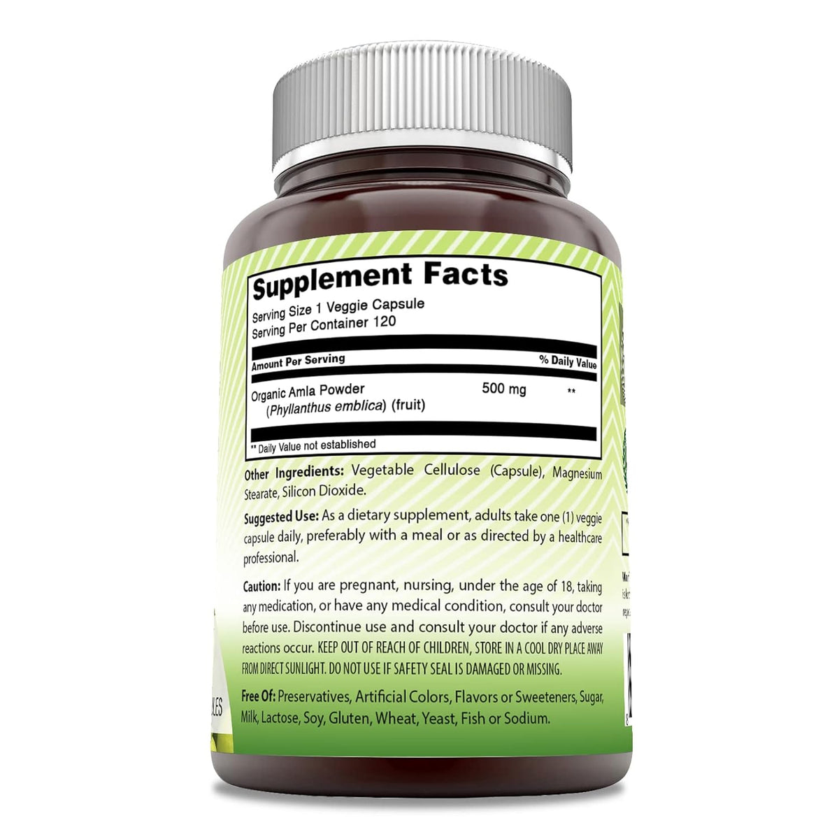 Amazing India Amla - 500 mg, 120 Veggie Capsules - Non-GMO, Gluten-free Food Supplement - görsel 3