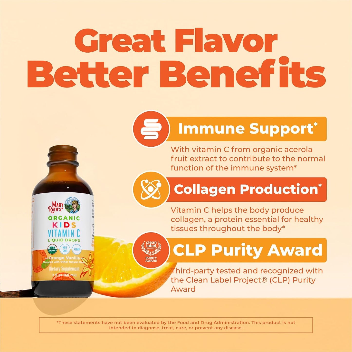 MaryRuth's Organic Children's Vitamin C Drops – Vegan Vitamin C Immune Support Supplement for Ages 4-13 | Immune Support & Overall Health | Vitamin C from Organic Acerola Fruit Extract | 60ml - görsel 5
