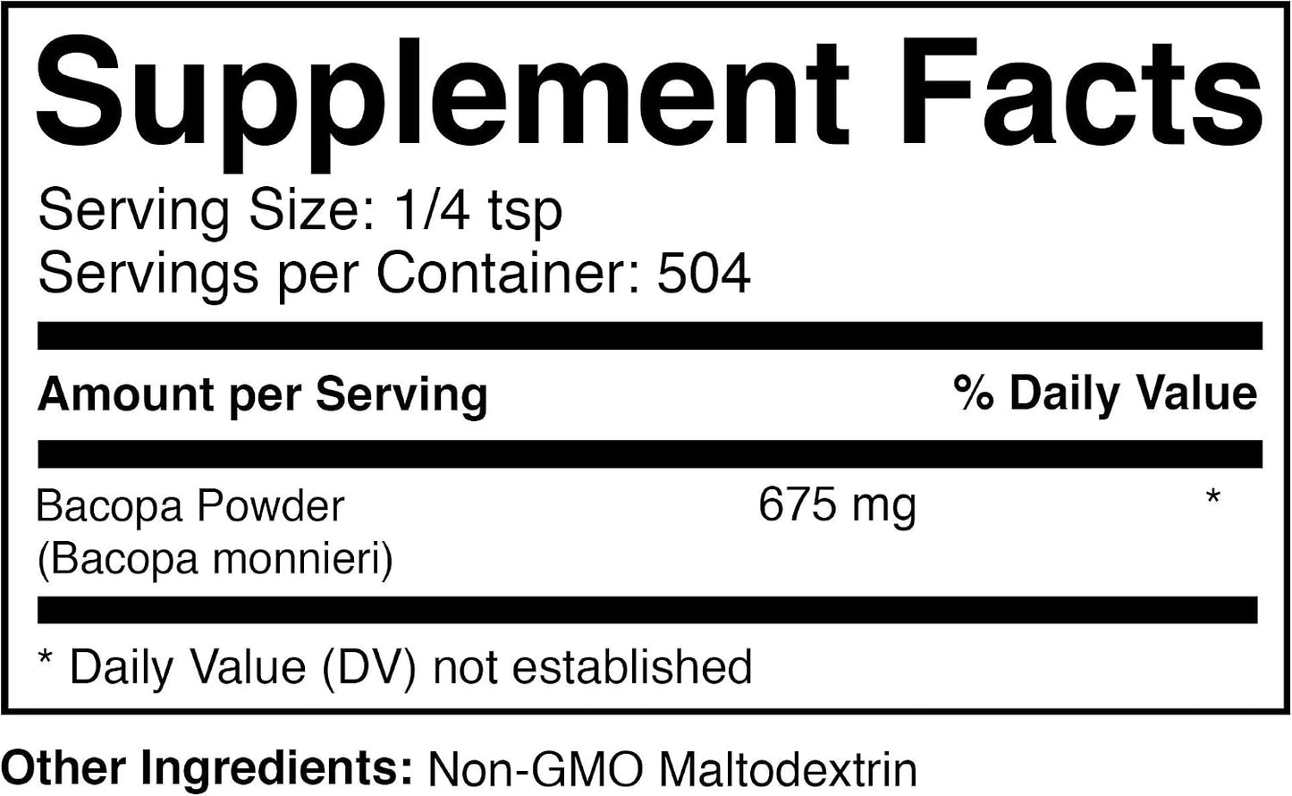 Prescribed For Life Bacopa Powder 20% Bacosides, Brahmi Powder, Ayurvedic Herbal Supplement, Bacopa monnieri (340g) - görsel 2