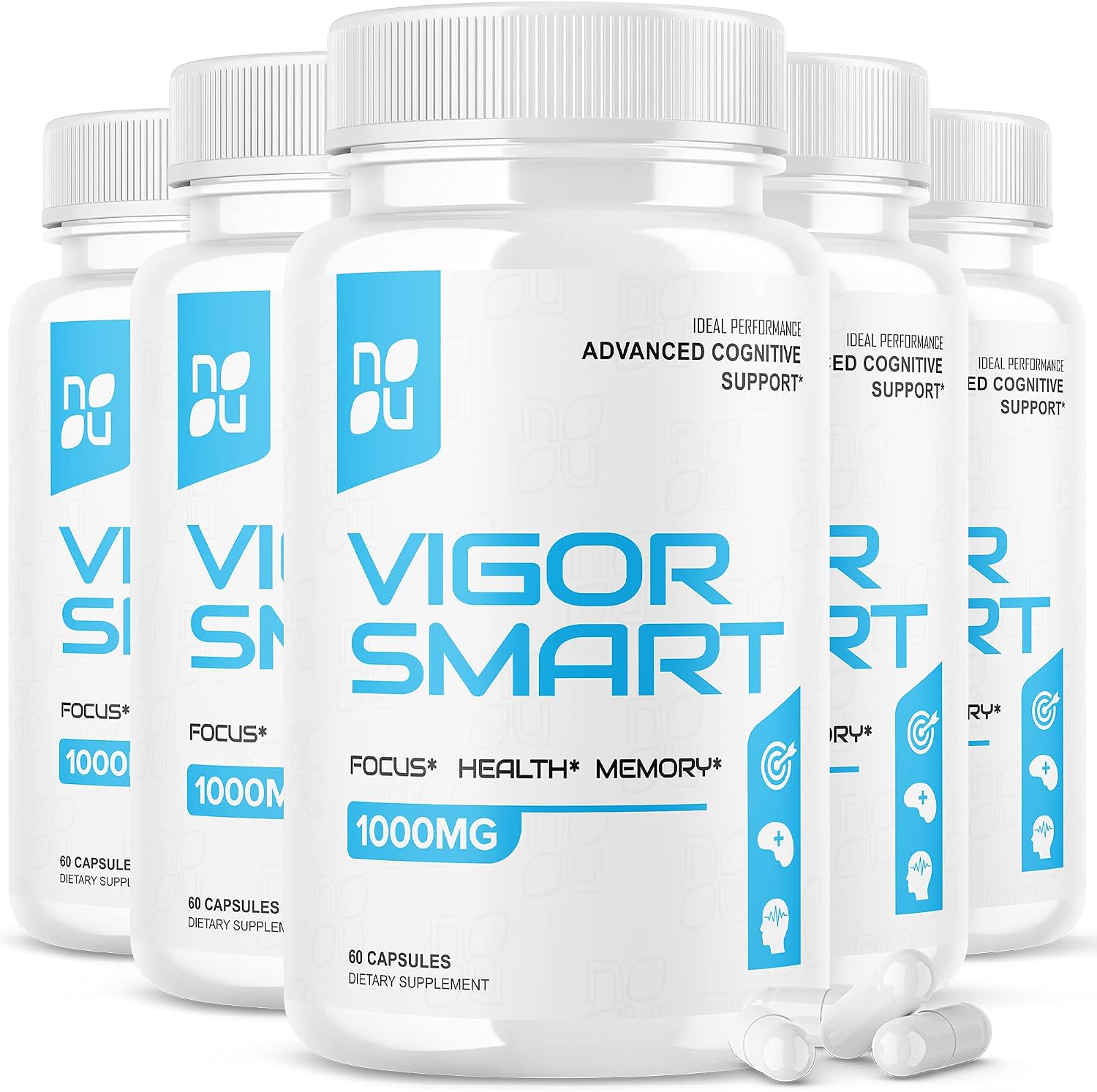 Vigour Smart Brain Booster Capsules – Advanced Cognitive Focus Support (5 Pack, 300 Capsules) - görsel 1