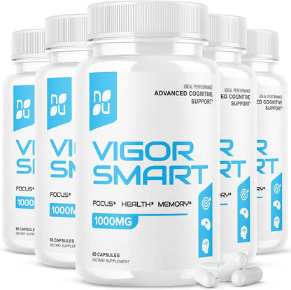 Vigour Smart Brain Booster Capsules – Advanced Cognitive Focus Support (5 Pack, 300 Capsules)
