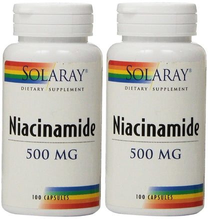 Solaray Niacinamide 500 mg, 100 Vegan Capsules
