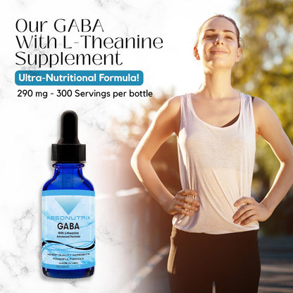 Absonutrix GABA with L-Theanine 290 mg Liquid Supplement, 4 oz (300 Servings)
