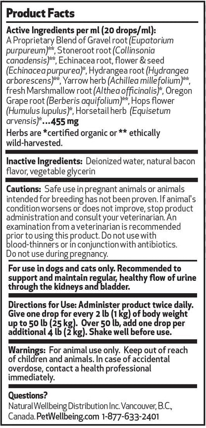 Pet Wellbeing Urinary Gold for Dogs - Vet-Formulated Multi-Herb Urinary Tract Support - Bladder Health & Urinary System Wellness - Natural Dog Supplement - Liquid Formula 59ml