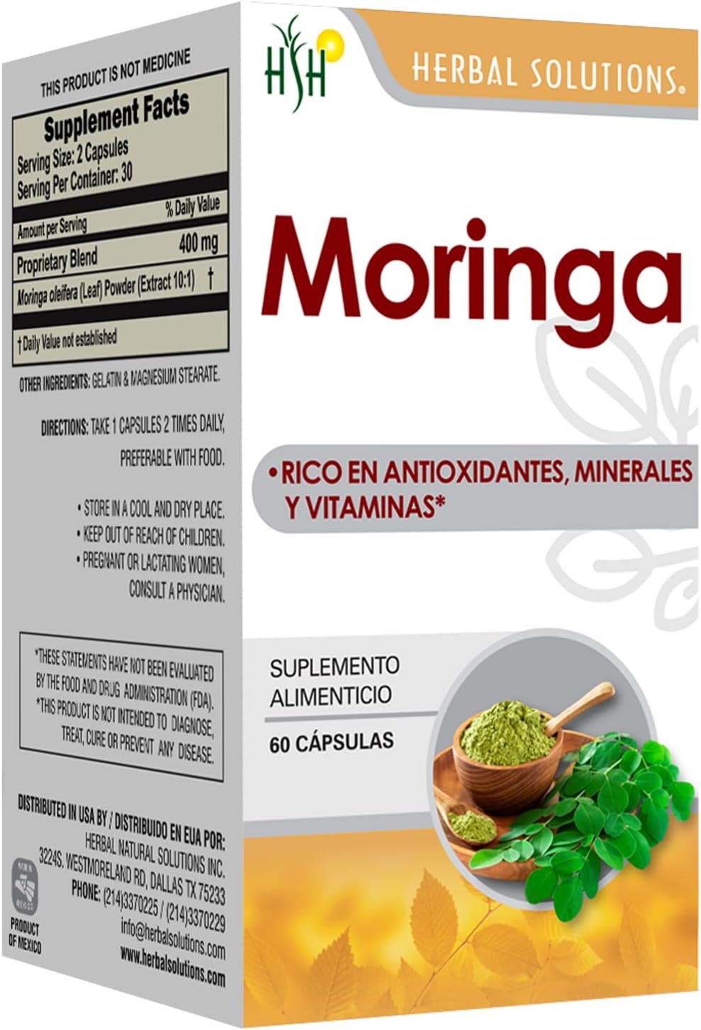 Moringa (Arbol de India) (60 Capsules, 500 mg Each) - görsel 1