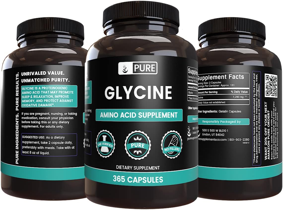 Pure Original Ingredients Glycine (365 – Muscle Health: As a building block of collagen, glycine supports joint – Image 2