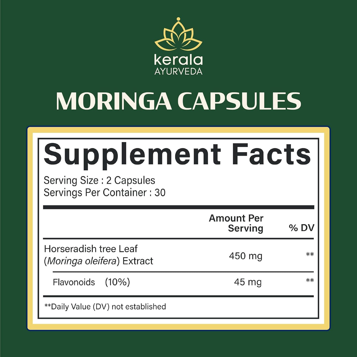 Kerala Ayurveda Moringa 450 mg Leaf Extract – 60 Vegan Capsules - görsel 8