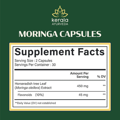 Kerala Ayurveda Moringa 450 mg Leaf Extract – 60 Vegan Capsules
