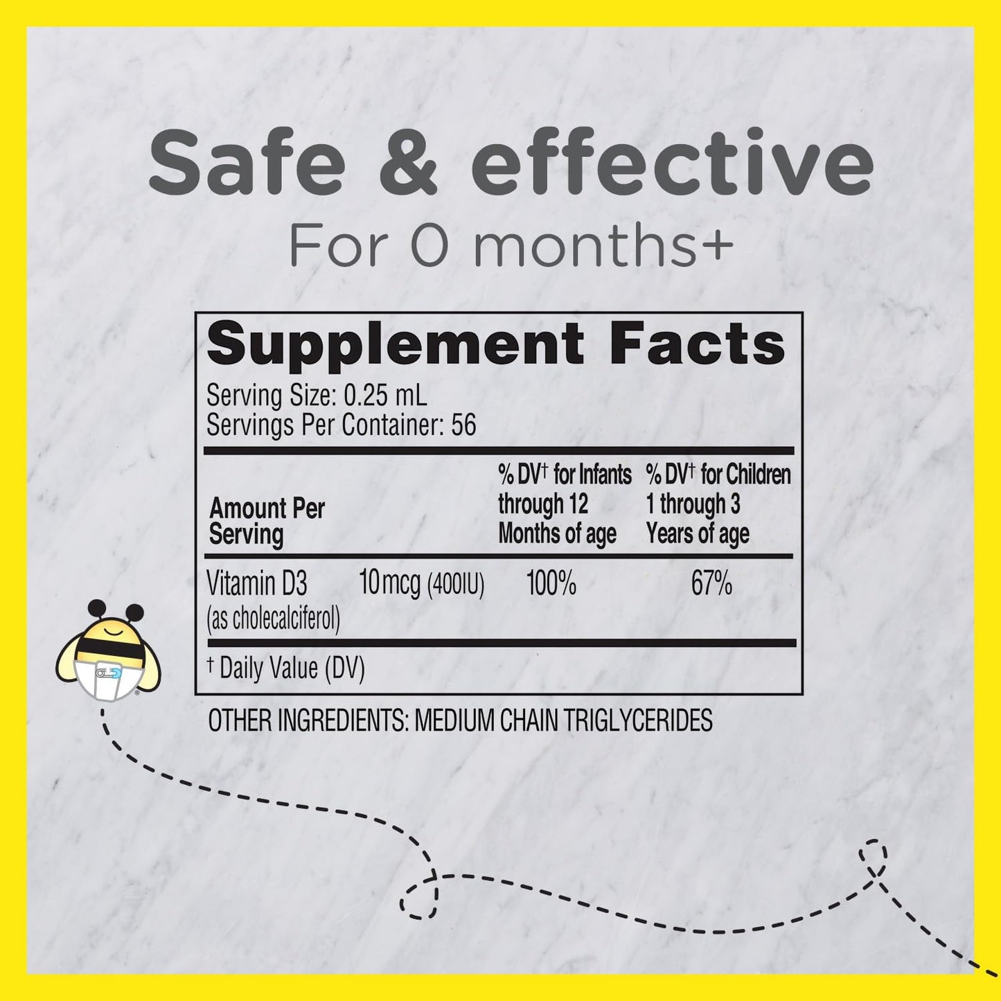 Zarbee's Vitamin D Drops for Infants, 400IU (10mcg) Baby & Toddler Liquid Supplement, New-born & Up, Dropper Syringe Included, Pack of 2 0.47 Fl Oz Bottles - görsel 9