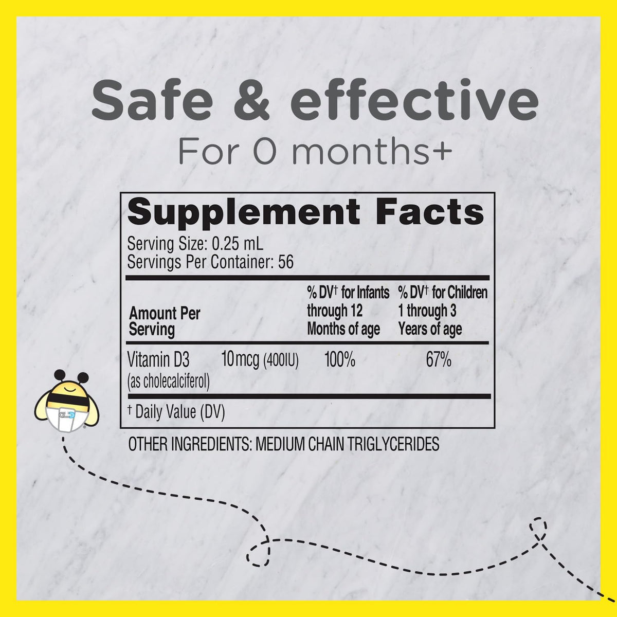 Zarbee's Vitamin D Drops for Infants, 400IU (10mcg) Baby & Toddler Liquid Supplement, New-born & Up, Dropper Syringe Included, Pack of 2 0.47 Fl Oz Bottles - görsel 9