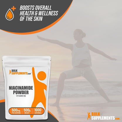BulkSupplements Niacinamide Powder - Vitamin B3 Supplement, 500 mg per Serving, 500 g