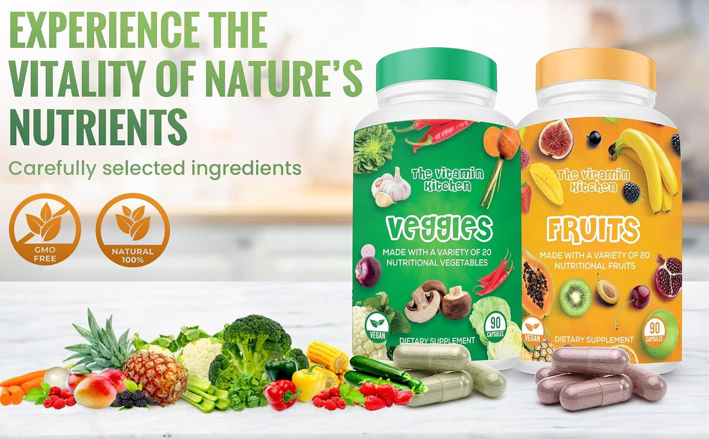 The Vitamin Kitchen Fruit & Veggie Supplement - 180 Capsules (2-Pack) - görsel 4