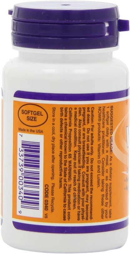 NOW Vitamin A 25,000 IU, 100 Softgels (Pack of 4)