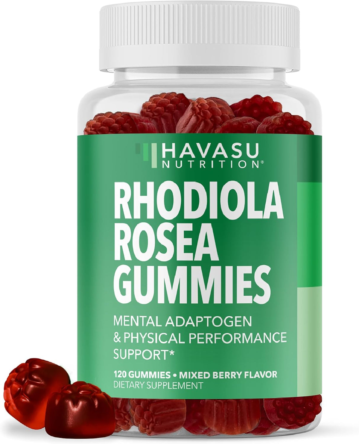Rhodiola Rosea Gummies - Sugar Free Rhodiola Supplement - Adaptogen for Mental Clarity and Physical Performance - 60 Count - Vegan, Non-GMO and Gluten-free - Mixed Berry Flavour - görsel 10