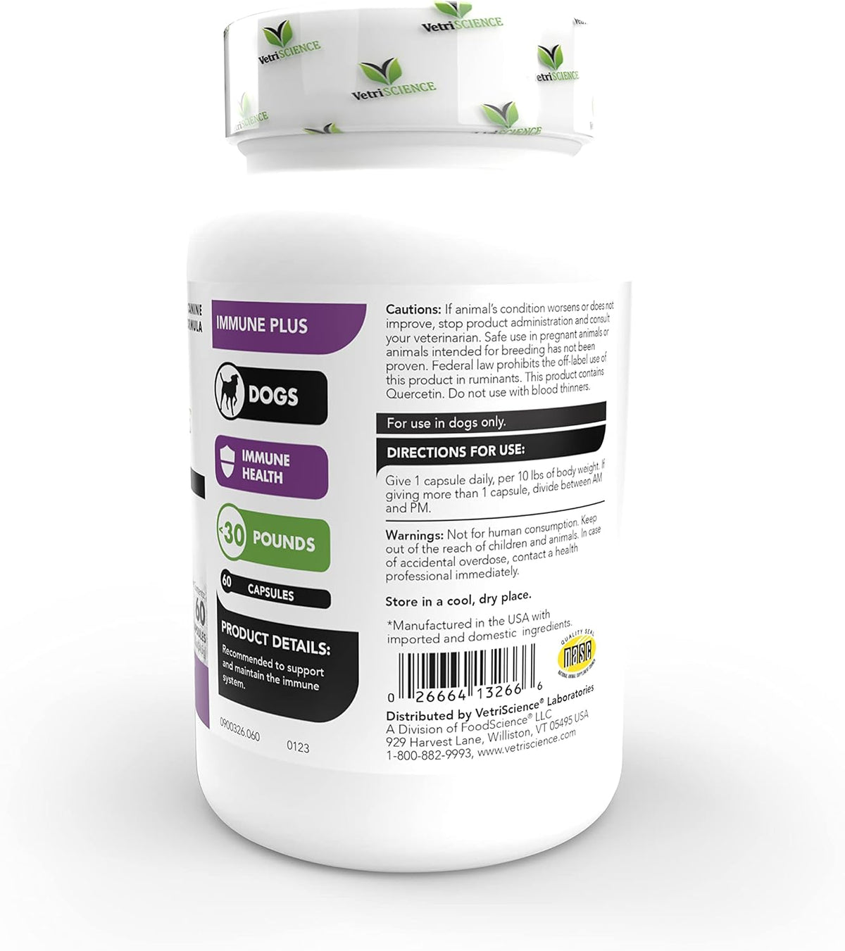 VetriScience Immunity Health Immune Plus Supplement for Small Dogs – Easy-to-Open Capsules with Antioxidants, CoQ10 and Vitamins (60 Capsules) - görsel 2