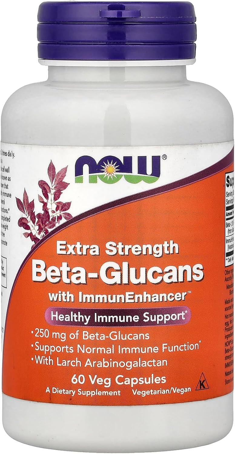 NOW Foods Beta-Glucans with ImmunEnhancer 250mg - 60 Veg Capsules - görsel 1