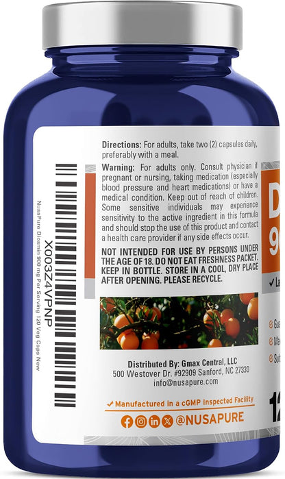 NusaPure Diosmin 900mg per Serving - 120 Vegan Capsules (Non-GMO)