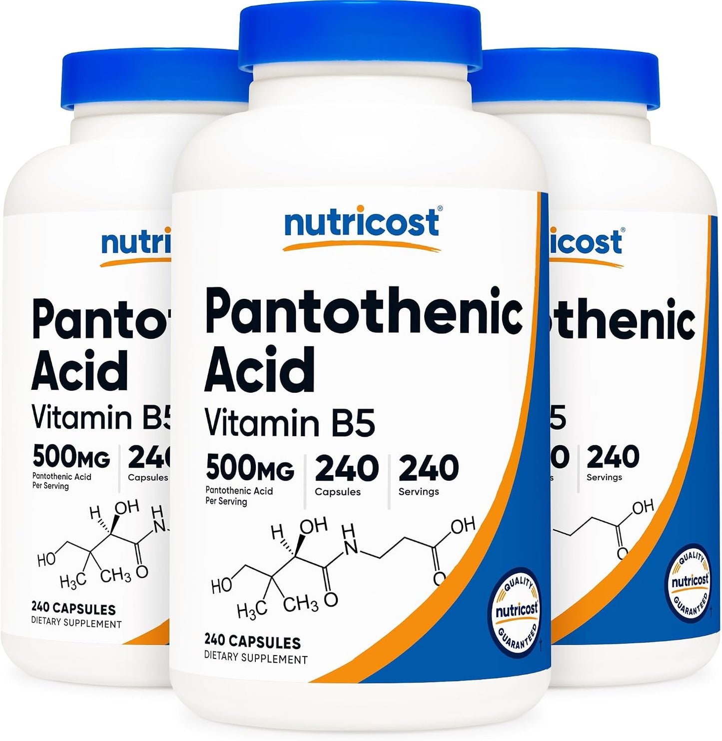 Nutricost Pantothenic Acid (Vitamin B5) 500 mg, 240 Capsules - görsel 9
