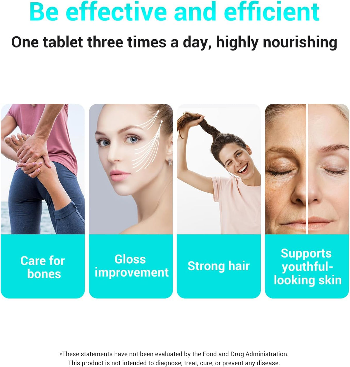 DrBioCare Collagen Peptides Beauty Supplement for Women - Vitamin D3, Probiotics, B Complex, Vitamin E - 120 Tablets - görsel 5