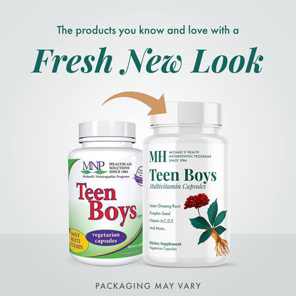 Michael's Health Naturopathic Programmes Teen Boys Daily Multivitamin - 60 Vegetarian Capsules - Kosher