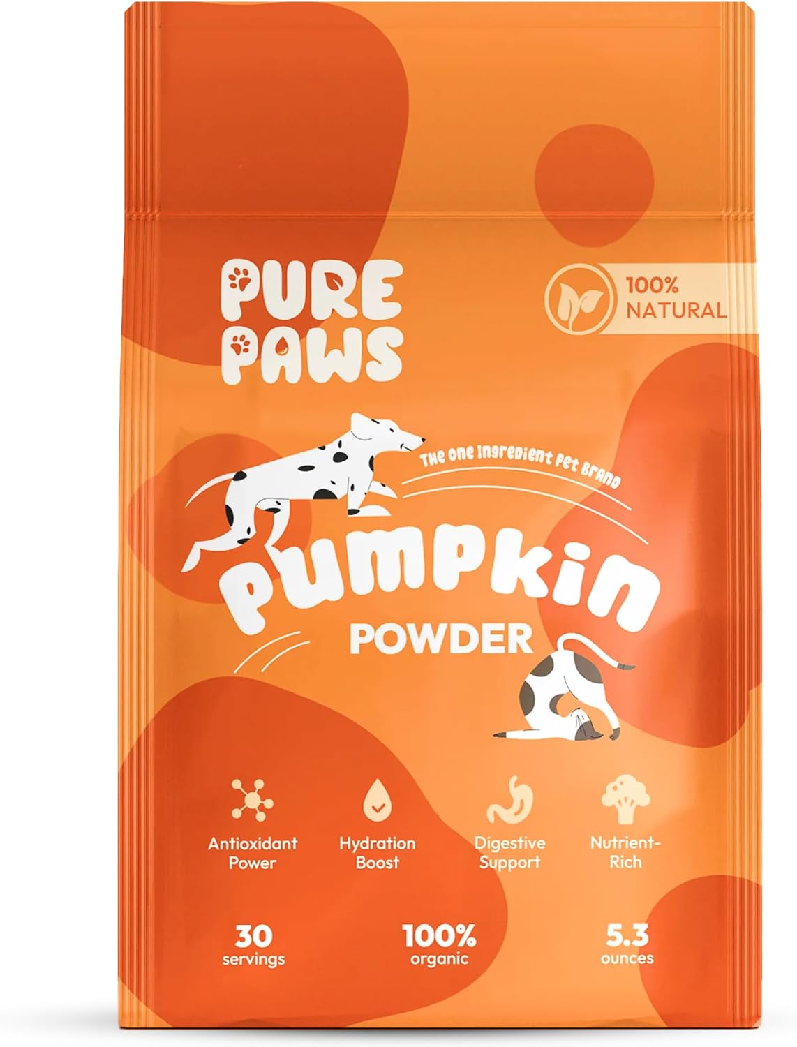 Pure Paws Organic Pumpkin Powder for Dogs, Puppies, Cats, and Kittens - 213g - görsel 1
