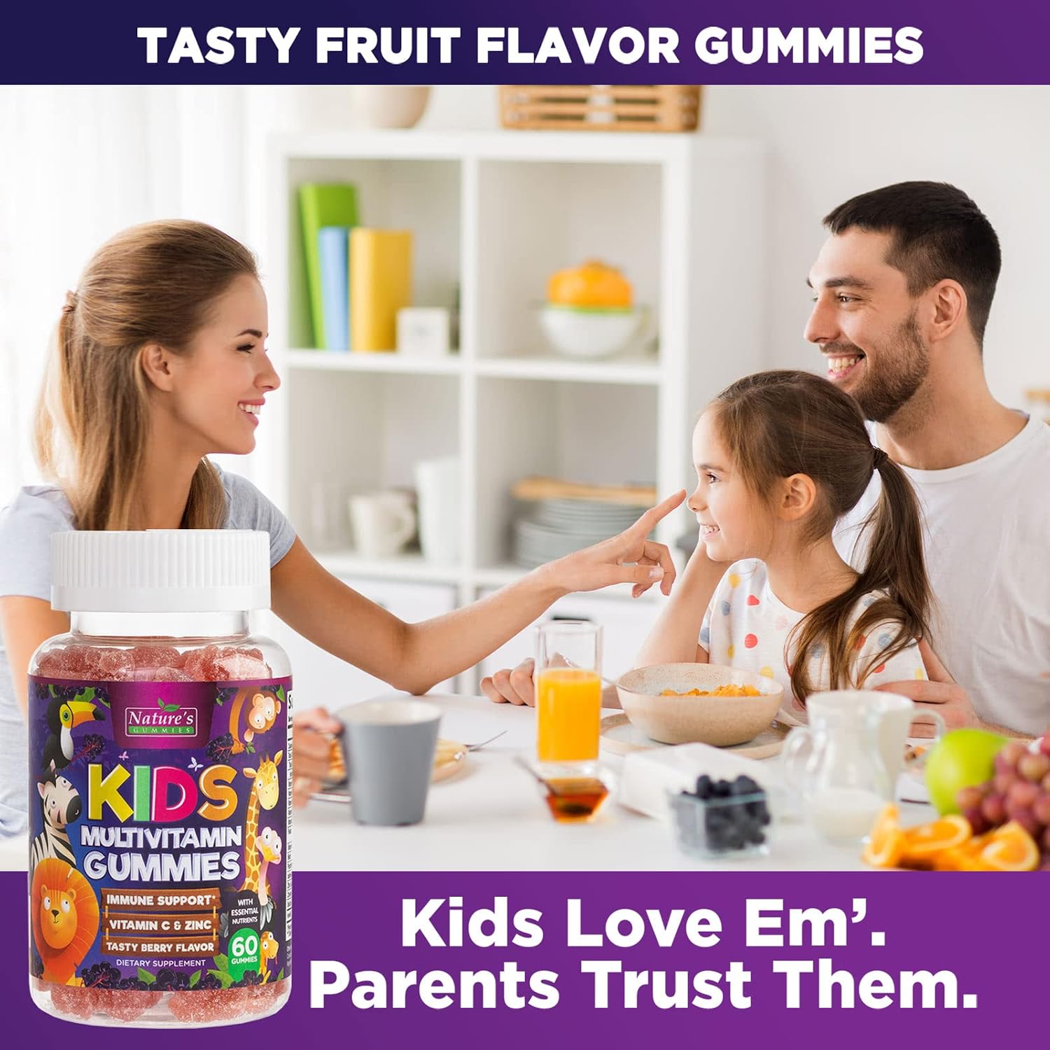 Nature's Nutrition Children's Multivitamin Gummies – Berry Flavour – 60 Gummies - görsel 6