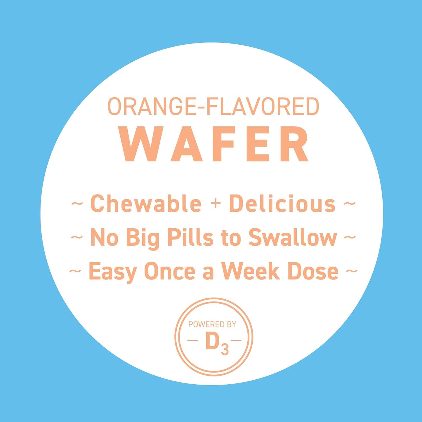 Replesta 50,000 IU Vitamin D3 Cholecalciferol, for Vitamin D Deficiency, Once-Weekly Chewable Wafer, Non-GMO, Natural Orange Flavour, 4 Pack (Pack of 2) - görsel 4