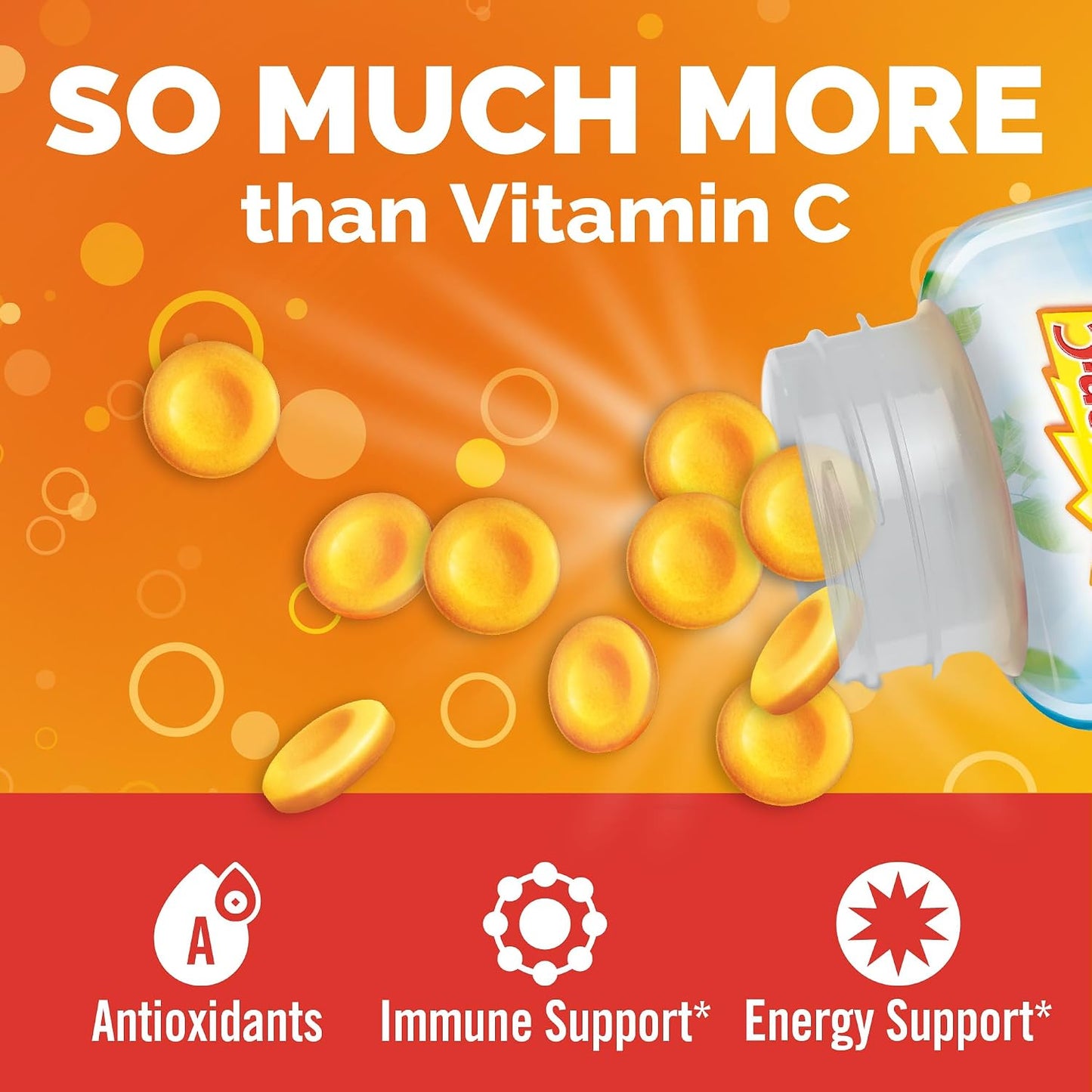Emergen-C Chewable Vitamin C 1000mg with B Vitamins and Antioxidants, Orange Blast, 40 Chewable Tablets - görsel 2