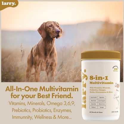 Larry 8-in-1 Multivitamin Dog Supplement - 120 Salmon Soft Chews