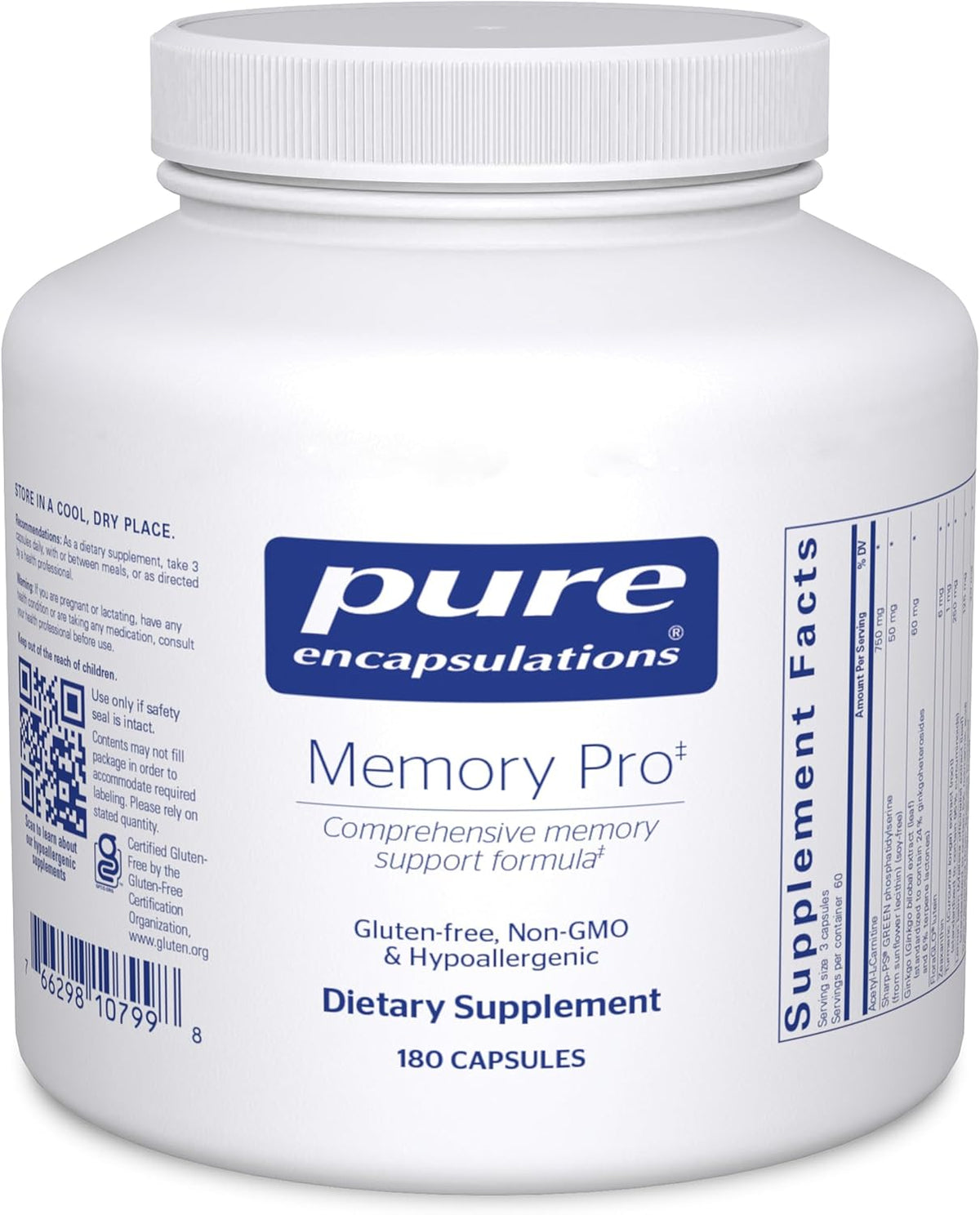 Pure Encapsulations Memory Pro – Memory – Supports acetylcholine levels: This neurotransmitter is key for memory – Image 1