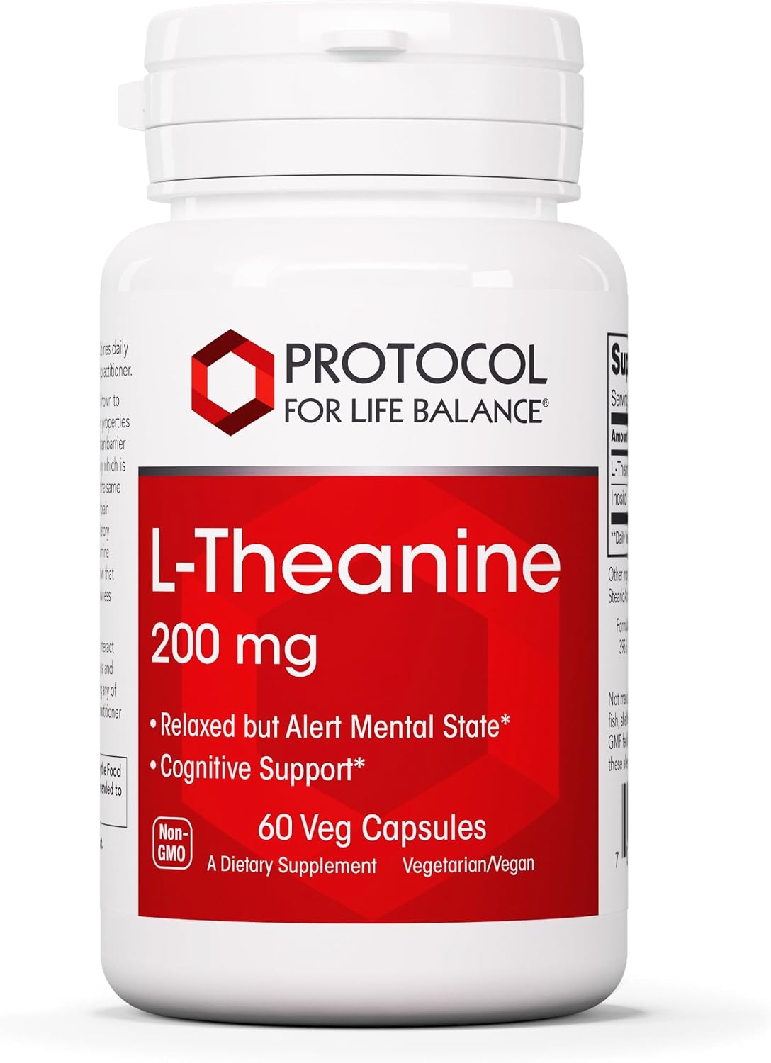 Protocol for Life Balance L-Theanine 200mg - Stress Relief Supplement - Non-Drowsy - 60 Vegan Capsules - görsel 1