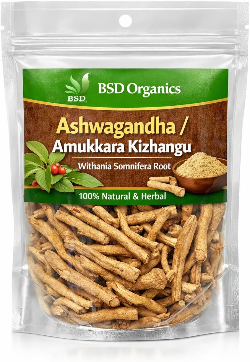 BSD Organics Ashwagandha (Amukkara Kizhangu) Root 500g (1.1 lb) - görsel 1