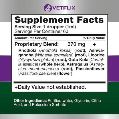 Adrenal Support Liquid Supplement for Dogs, Cats, Puppies and Kittens, 60 ml