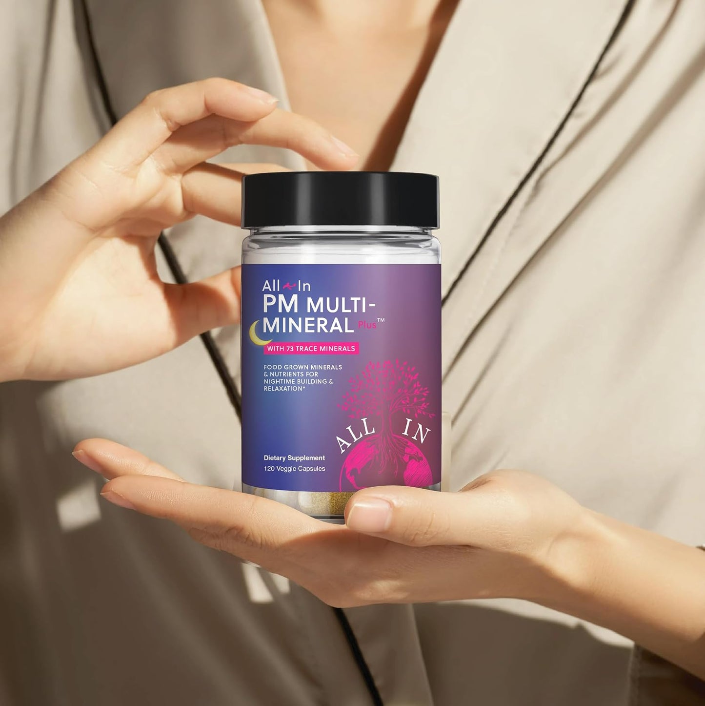 All In Nutritionals PM Multi-Mineral+ Tablet – Whole Food Mineral Supplement for Evening Rejuvenation & Sleep - görsel 3