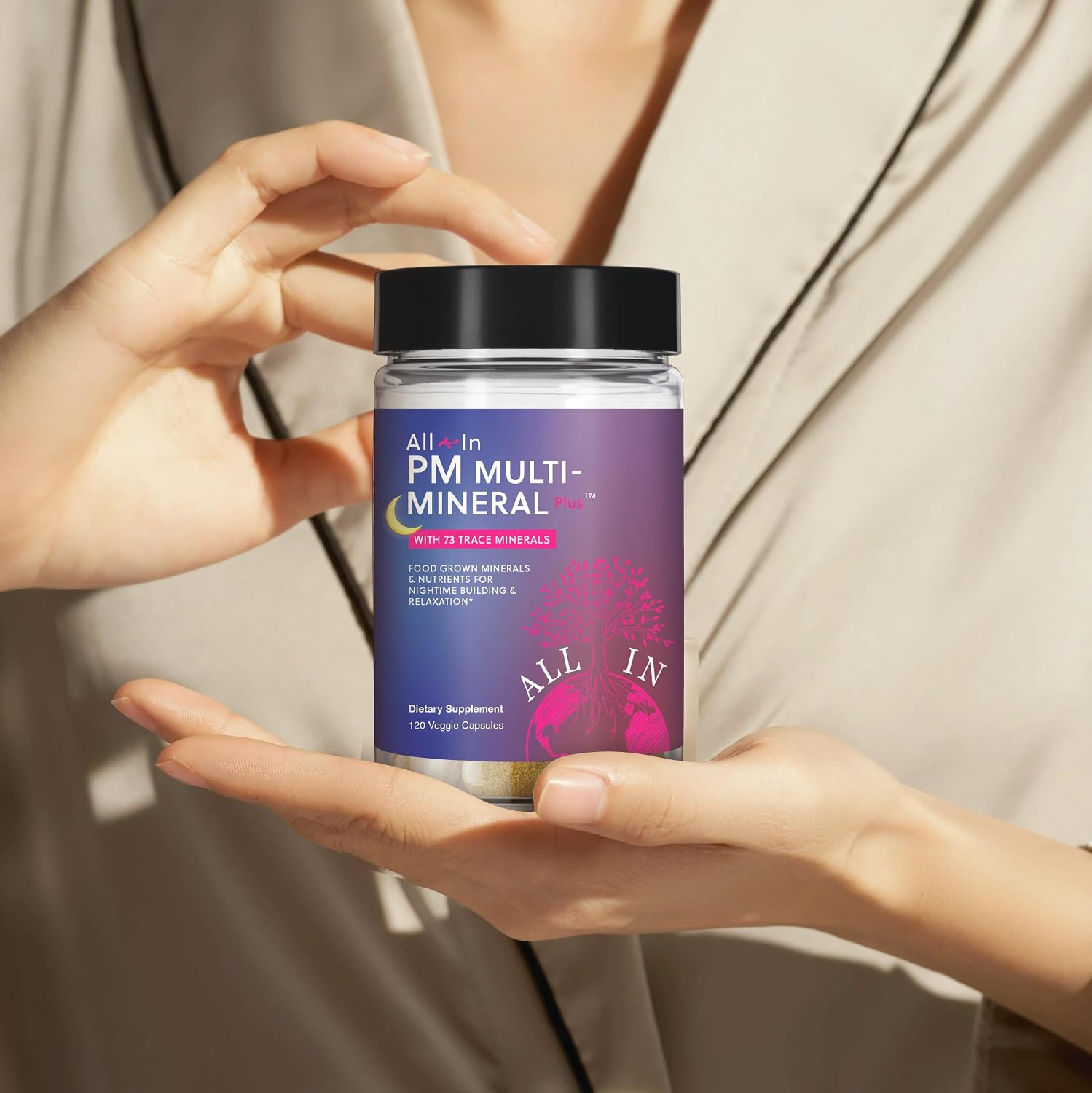 All In Nutritionals PM Multi-Mineral+ Tablet – Whole Food Mineral Supplement for Evening Rejuvenation & Sleep - görsel 3