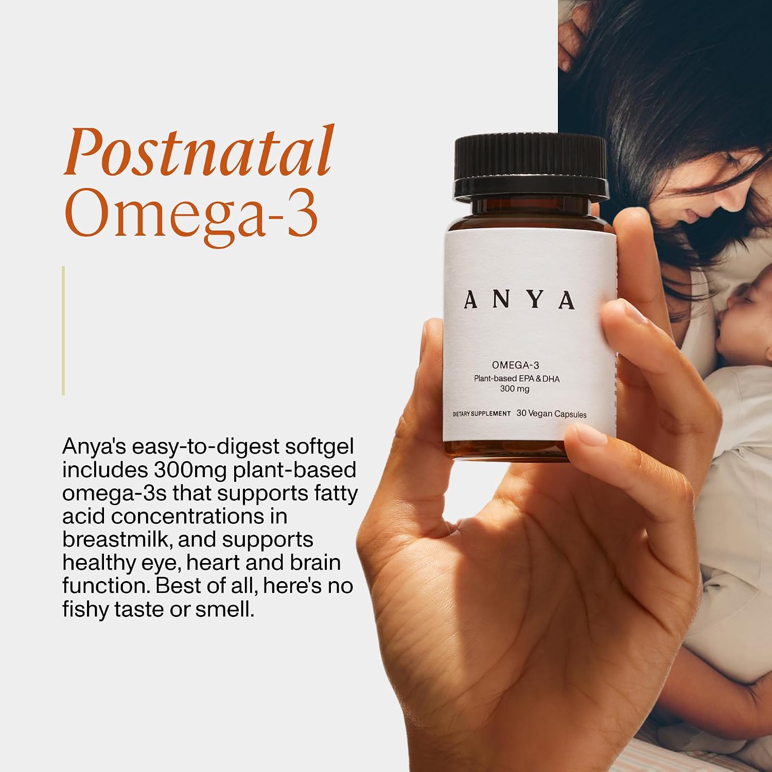 ANYA Omega-3 with 300mg DHA and EPA - Vegan Antenatal Postnatal Supplement for Breastfeeding and Lactation Support - görsel 2