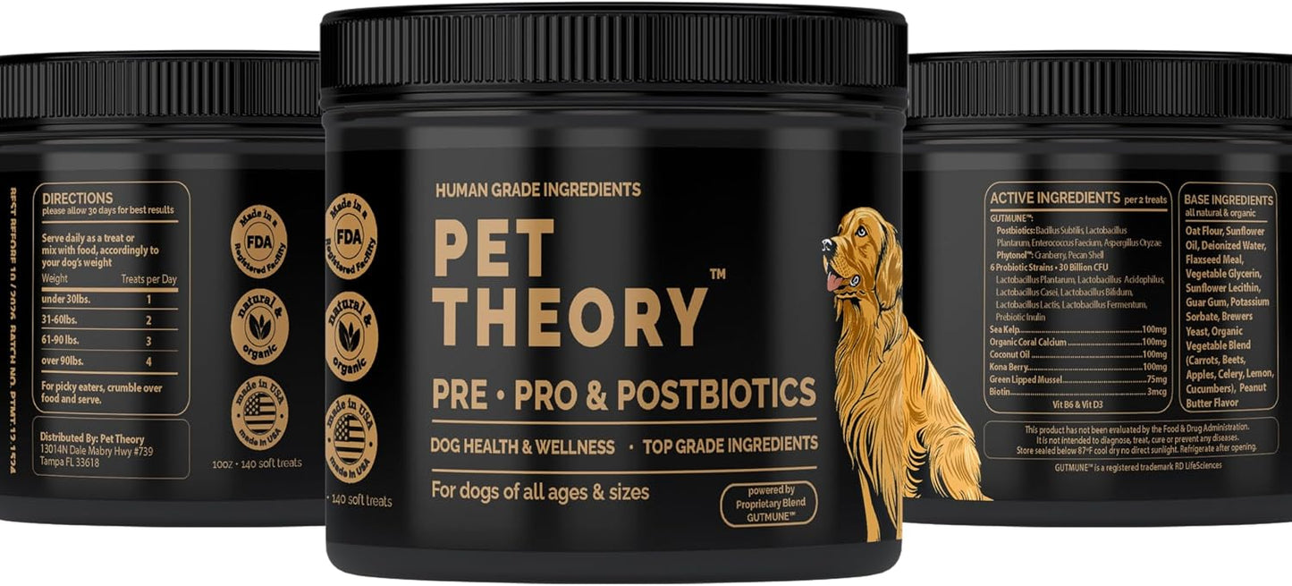 Pet Theory Probiotics for Dogs – Pre, Pro & Postbiotic Soft Chews for Digestive Health and General Wellbeing (100 Chews) - görsel 9
