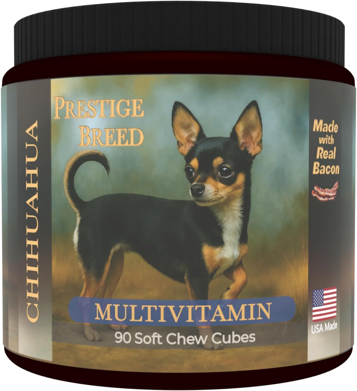 Prestige Breed Multivitamins, Balanced Nutrition for Your Chihuahua, 90 Chews, Made in the USA with Real Bacon - görsel 1