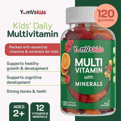 YumVs Kids Multivitamin Gummies - Fruit Flavoured - 120 Count