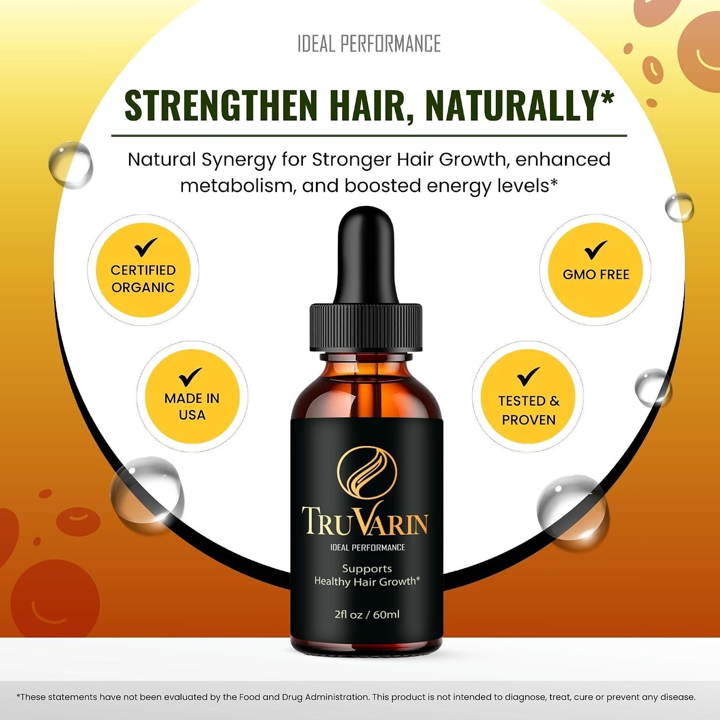 TruVarin Drops - Official Advanced Formula Supplement - Natural Liquid for Hair Growth and Scalp Health (2 Pack) - görsel 5