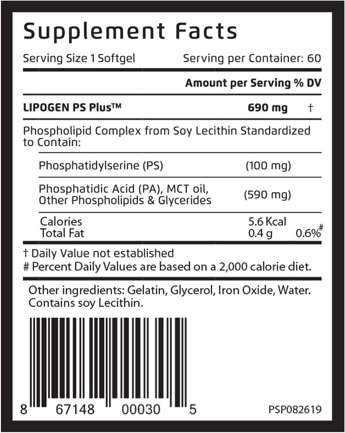 Lipogen PS Plus Senior Brain Supplement - 180 Softgels (3-Month Supply) - görsel 2