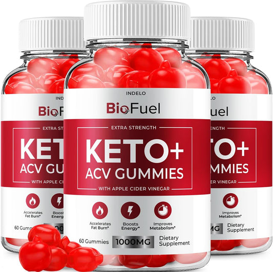 (3 Pack) Bio Fuel Keto ACV Gummies – Advanced Formula BioFuel Keto Plus ACV Gummies Apple Cider Vinegar Bio Fuel ACV, Weight Management Gummies Dietary Supplement for Men and Women (180 Gummies)