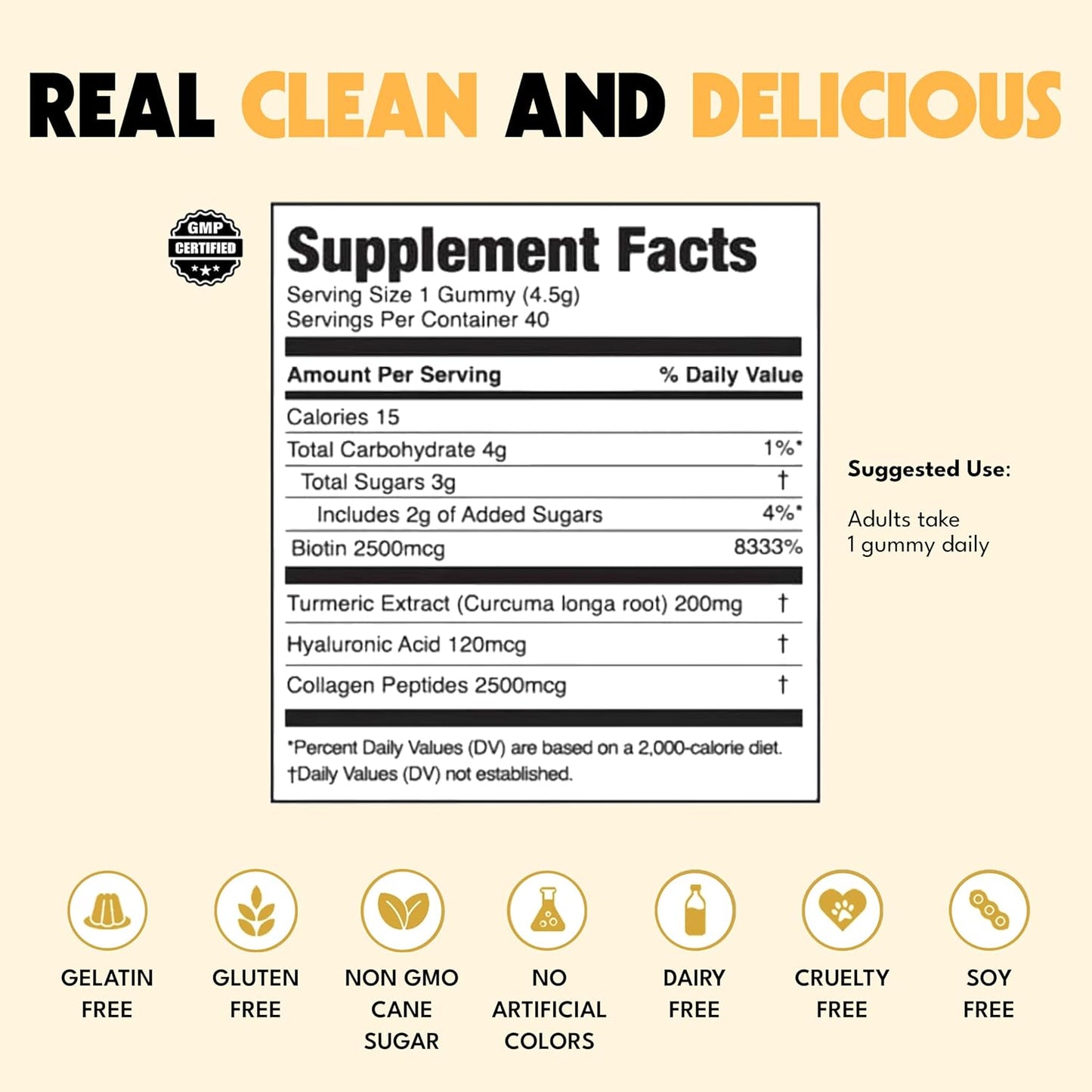 JUGO Beauty + SUPERFOODS Hair, Skin and Nails Collagen Gummies - görsel 5