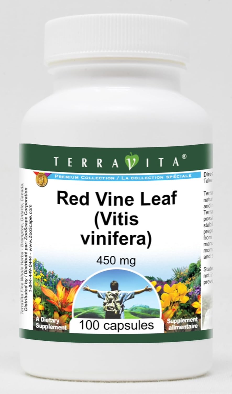 Red Vine Leaf (Vitis vinifera) - 450 mg, 100 Capsules - görsel 1