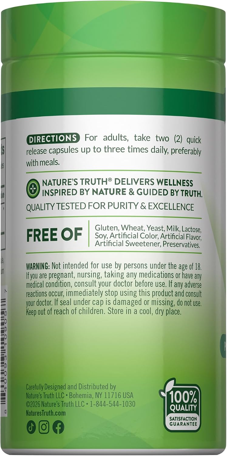 Nature's Truth Beet Root Capsules, 1000mg, 90 Capsules - görsel 7