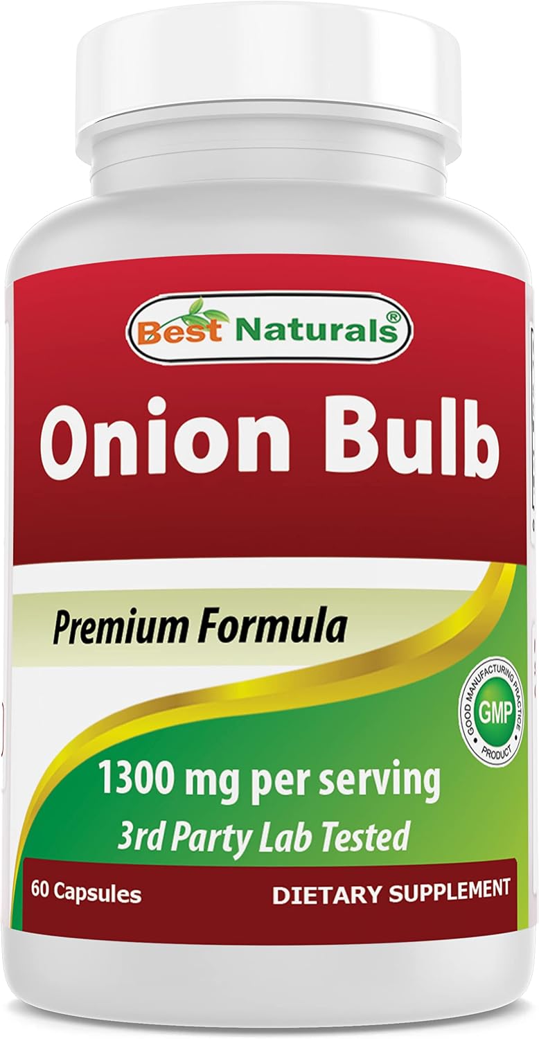 Best Naturals Onion Dried Bulb 1300mg per Serving - 60 Capsules - Also Called (Allium Cepa) - görsel 1