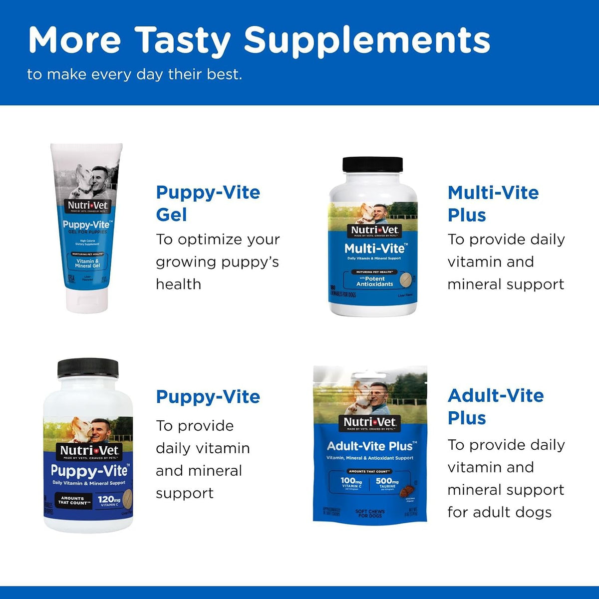 Nutri-Vet Senior-Vite Multivitamin for Senior Dogs, 120 Chewable Tablets - görsel 6