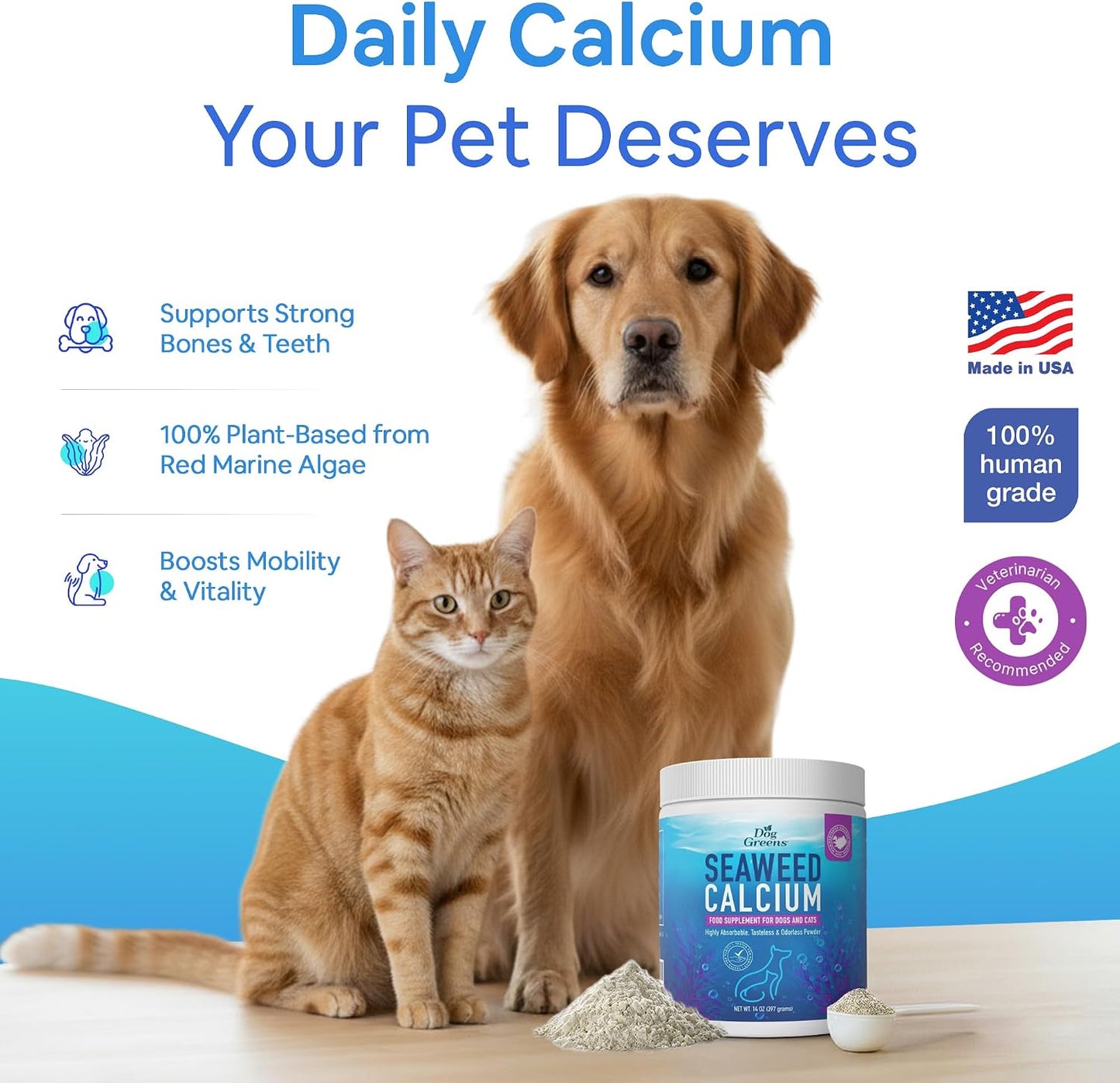 Dog Greens Seaweed Calcium for Pets Powder, 397g (2 Pack) - görsel 3