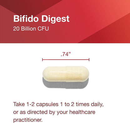 PROTOCOL FOR LIFE BALANCE Bifido Digest - 20 Billion CFU per Serving - Digestive Support - Dairy-free, Egg Free & Non-GMO - 60 Veg Capsules