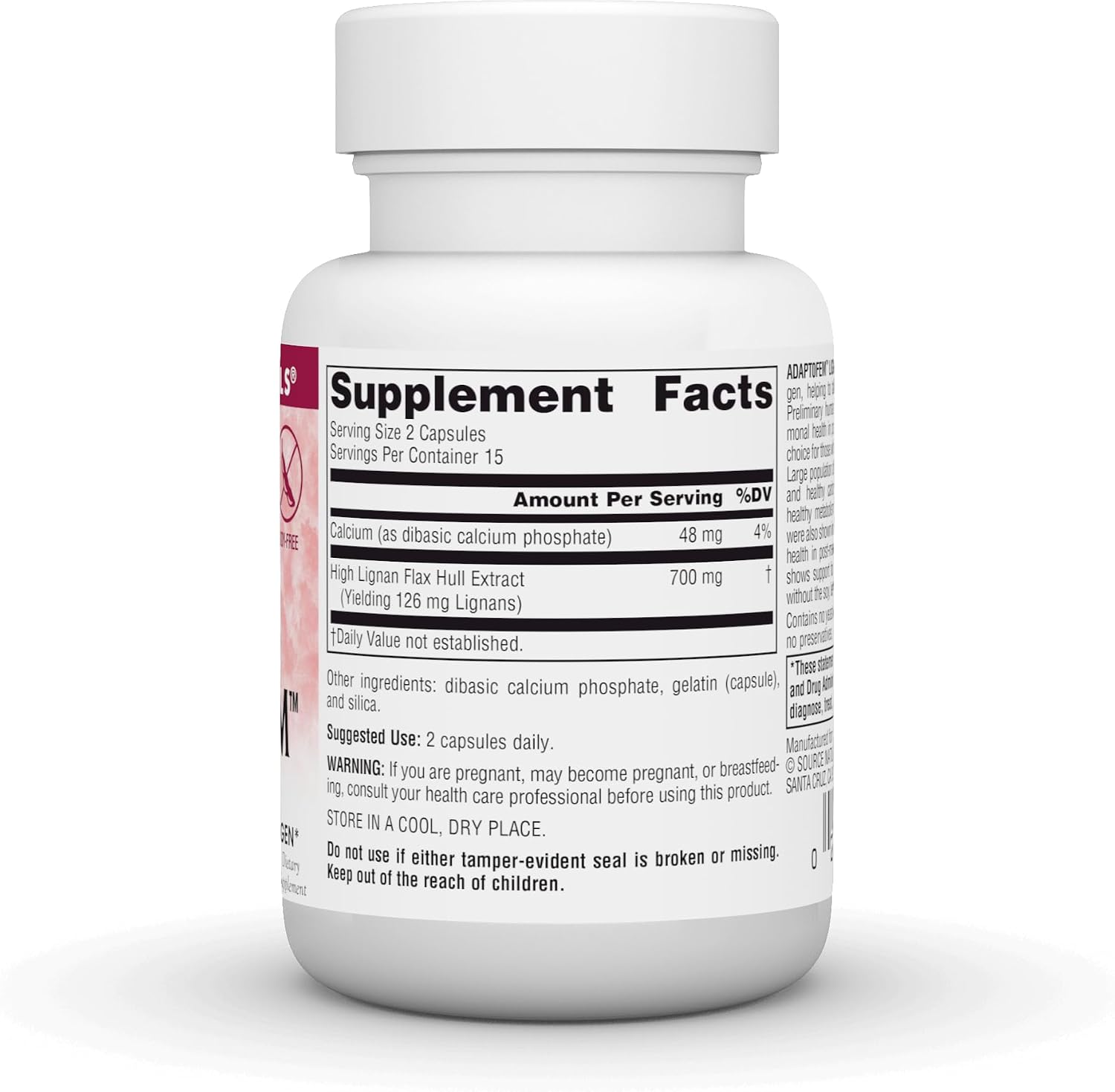 Source Naturals Adaptofem Lignan Extract, Soy-Free – 30 Capsules - görsel 3